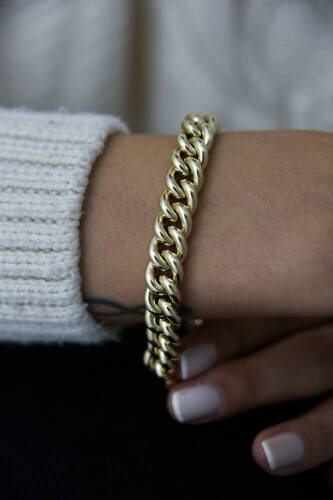 Kadın İtalyan Gurmet Altın Bileklik2 - 