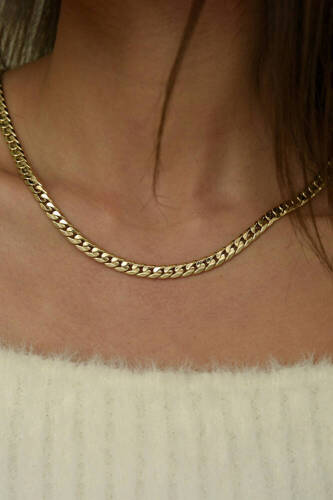 Kadın İtalyan Gurmet Altın Kolye - 