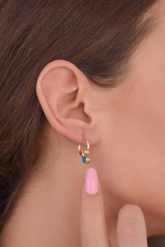 Kadın Küçük Göz Halka Küpe - 