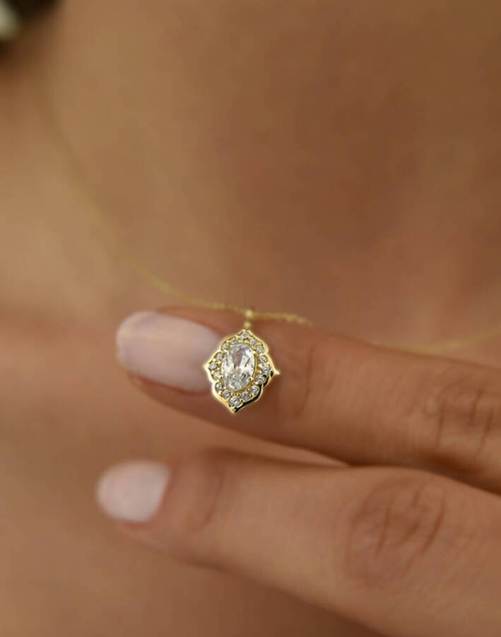 Kadın Vintage Altın Kolye - 1