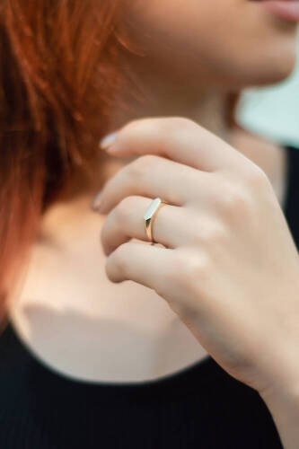 Kalın Çizgi Altın Yüzük - 