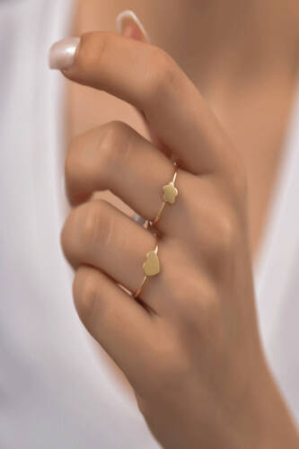 Kalp Figürlü Altın Yüzük - 