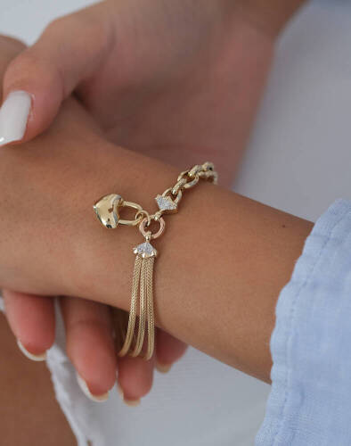 Kalp Sallantılı Bileklik - 