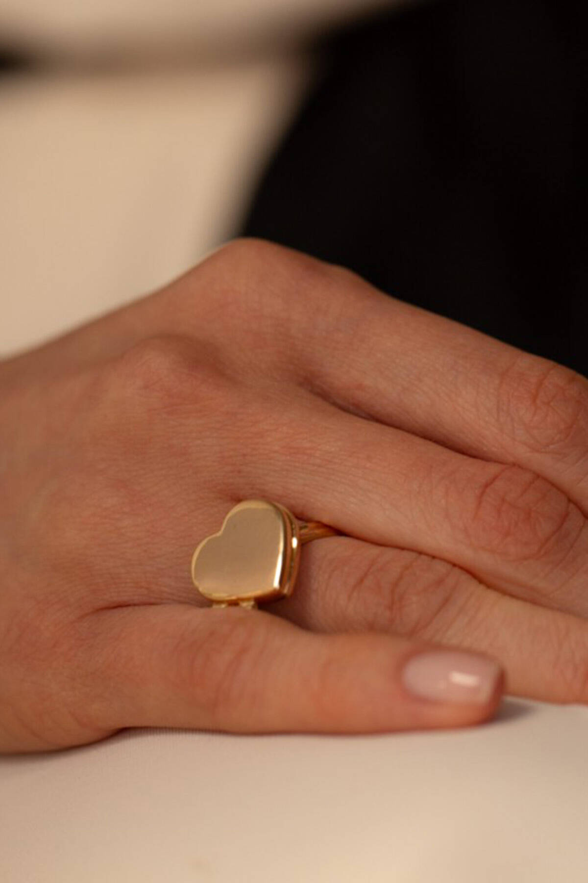 Kapaklı Kalp Yüzük - 