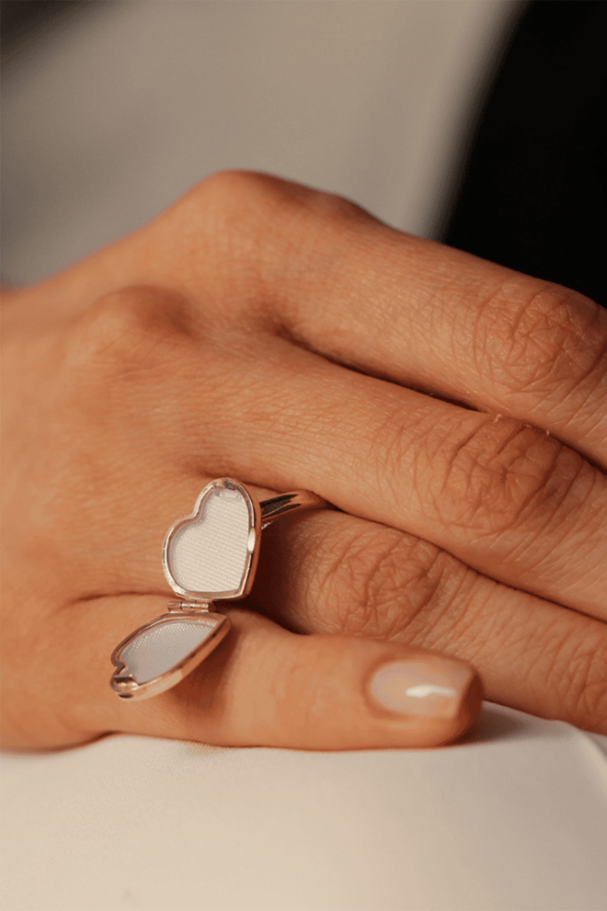 Kapaklı Kalp Yüzük - (1)