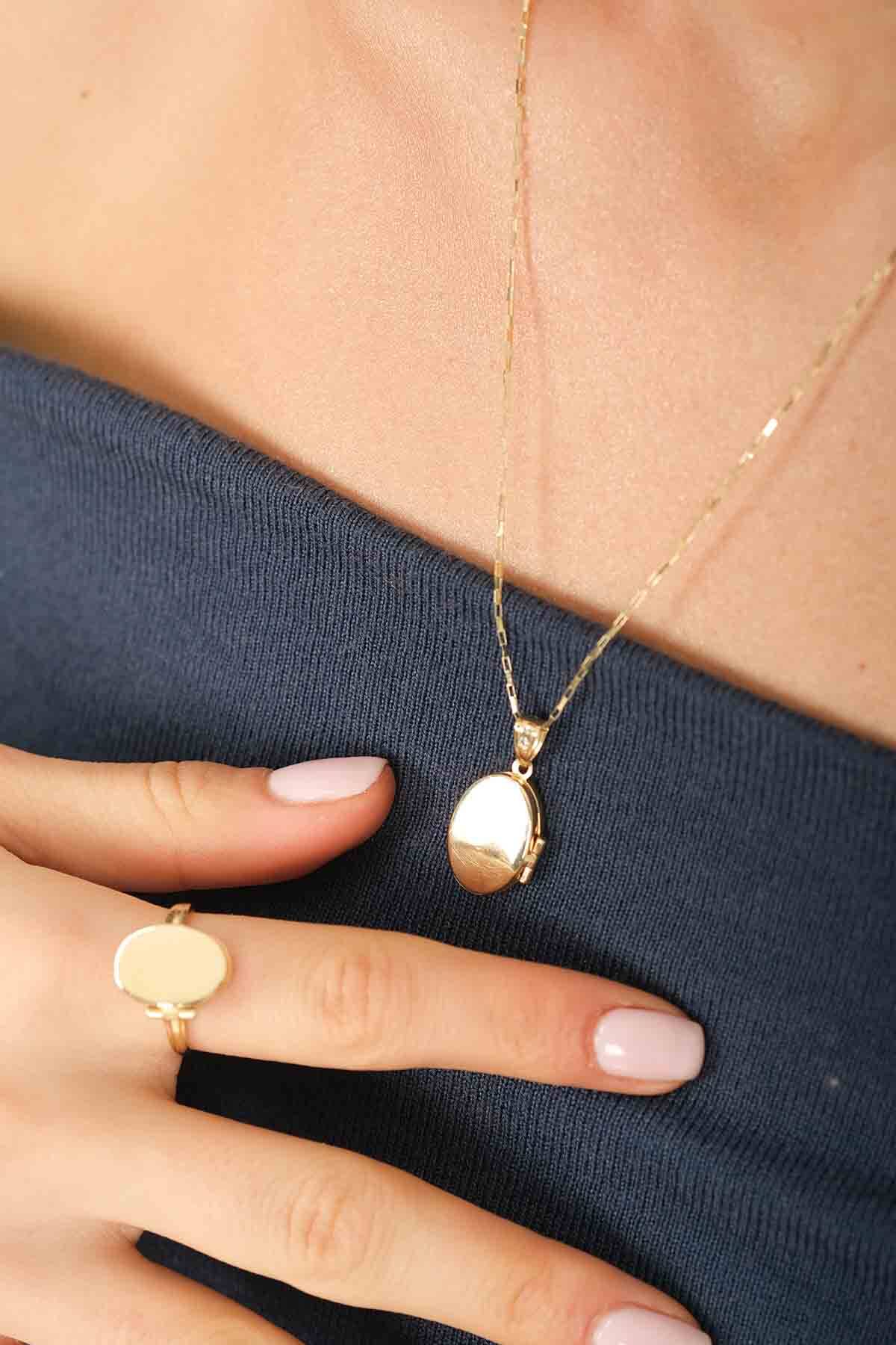 Kapaklı Oval Kolye - 2