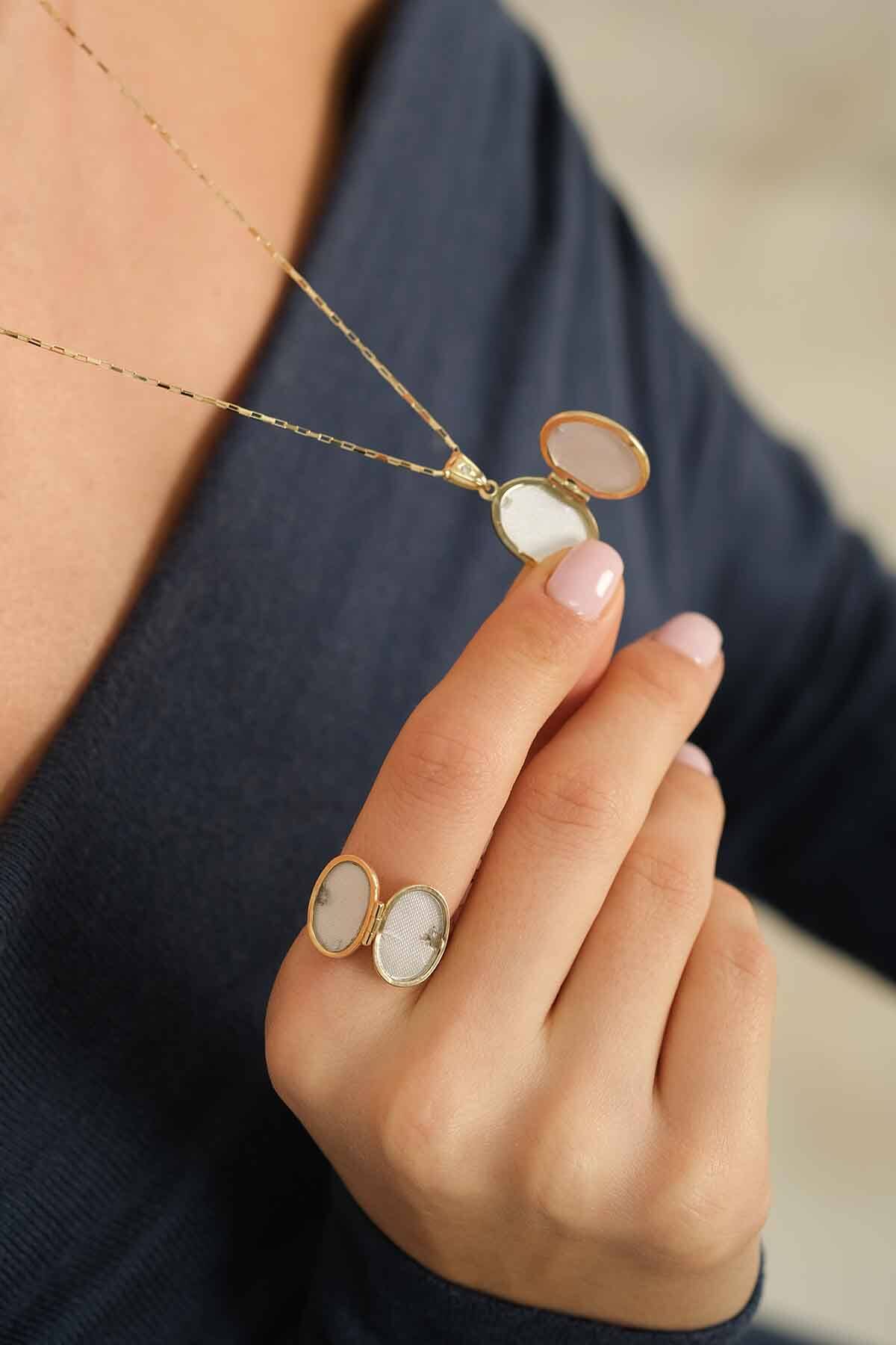 Kapaklı Oval Kolye - 3