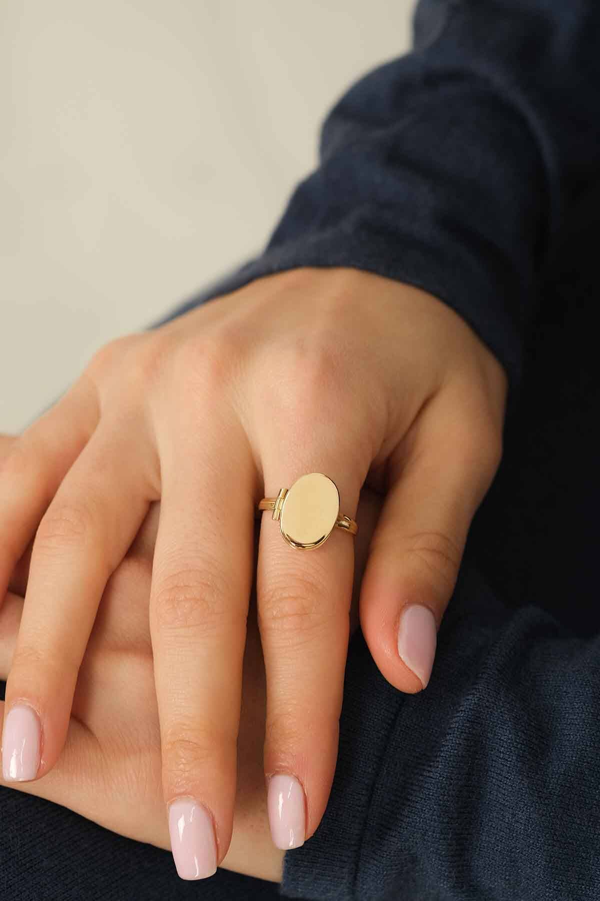 Kapaklı Oval Yüzük - 1