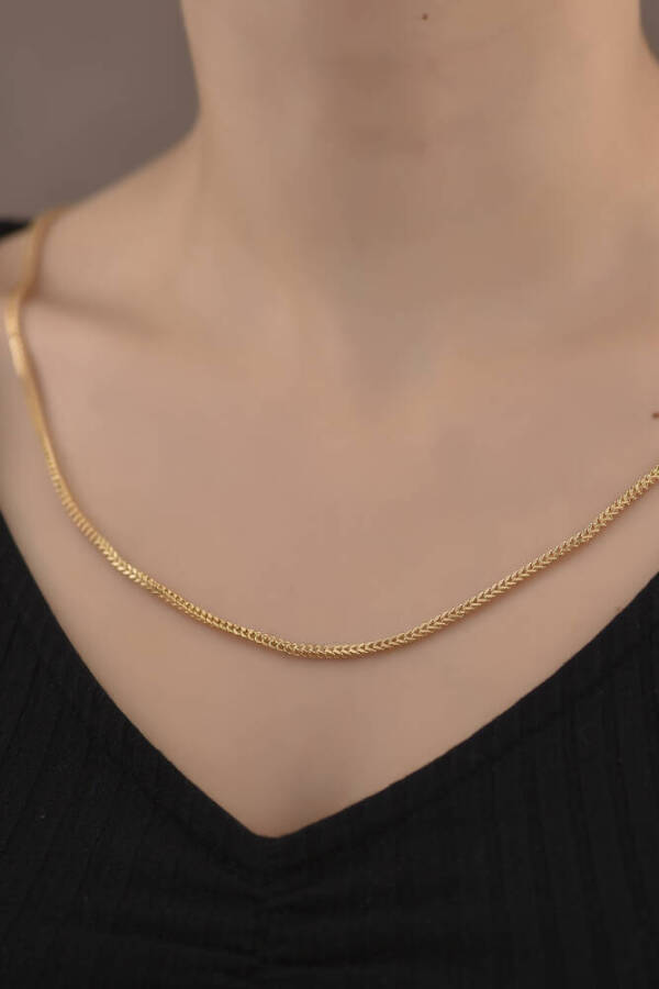 Kare Spiga Altın Zincir - 1