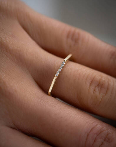 Köşeli Line Yüzük - (1)