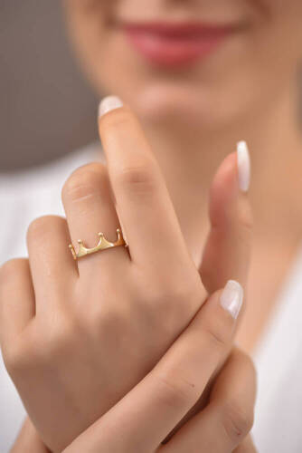 Kraliçe Tacı Altın Yüzük - 