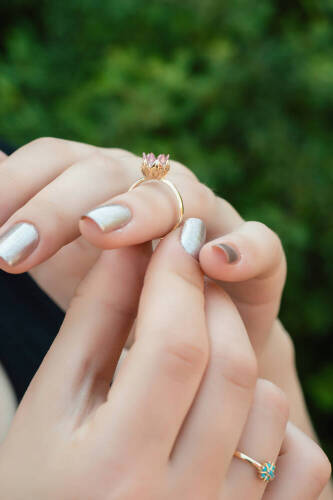 Lotus Çiceği Altın Yüzük - (1)