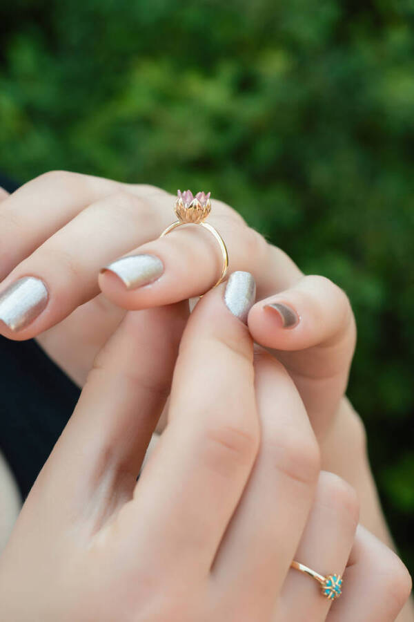 Lotus Çiceği Altın Yüzük - 2