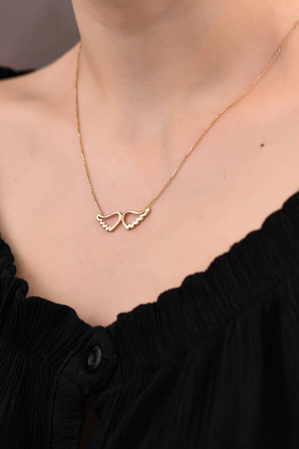 Melek Kanadı Altın Kolye - 1