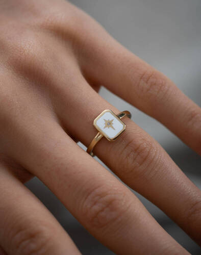 Mineli Kuzey Yıldızı Yüzük - 