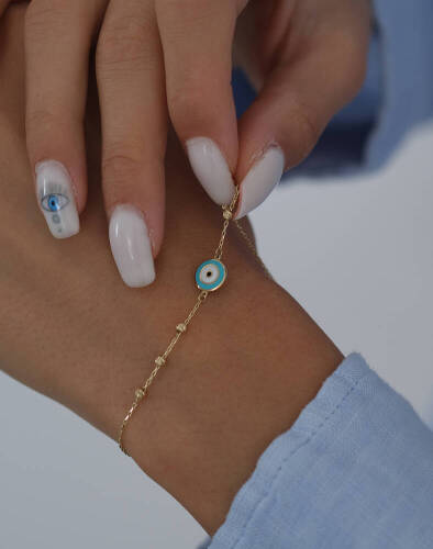 Mineli Nazar Boncuklu Bileklik - (1)