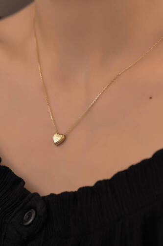 Mini Altın Kalp Kolye - 
