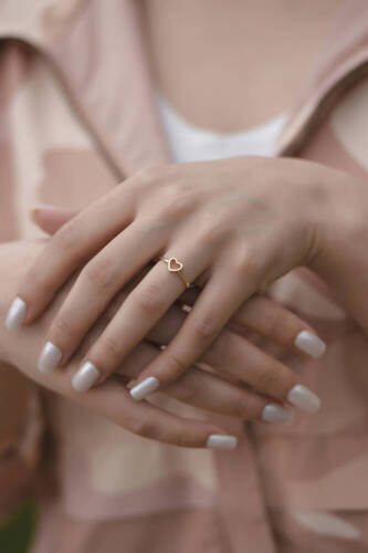 Mini Altın Kalp Yüzük - 