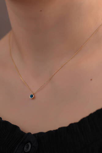 Mini Göz Altın Kolye - 