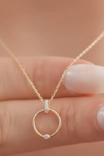 Mini Halka Detay Kolye - 