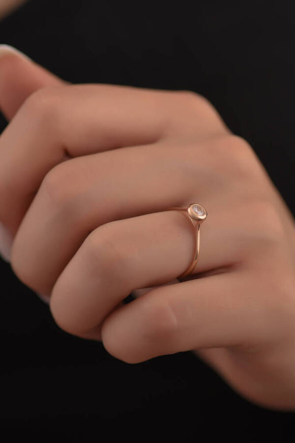 Özel Tasarım Tektaş Altın Yüzük - 1