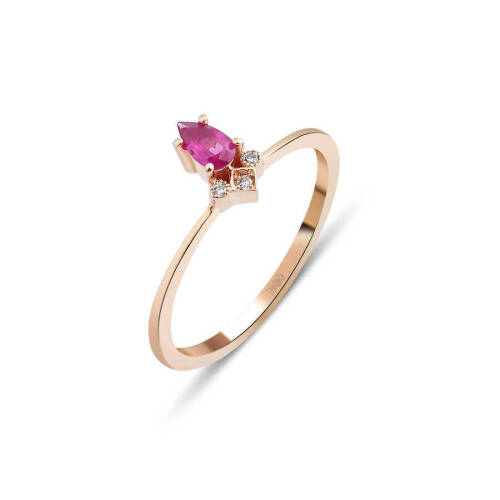 Pırlanta Renkli Yüzük - (1)