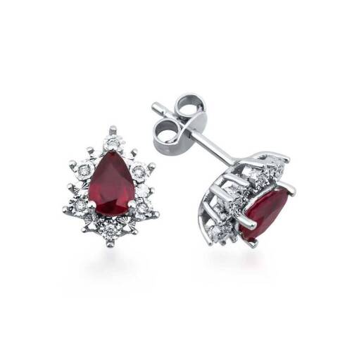 Renkli Pırlanta Küpe - 