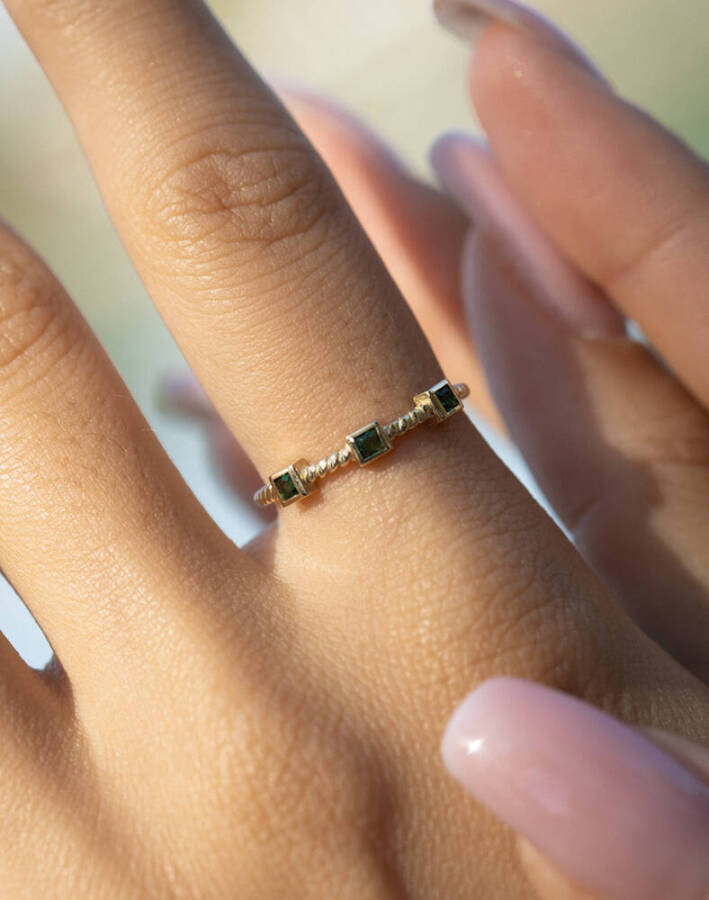 Renkli Taşlı Yüzük - 1