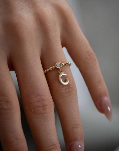 Sallantılı Harf Yüzük - (1)