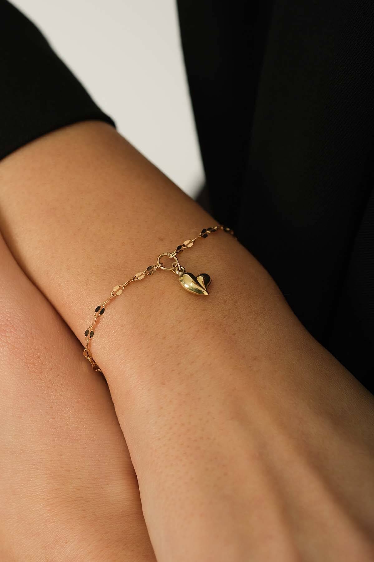 Sallantılı Kalp Bileklik - 