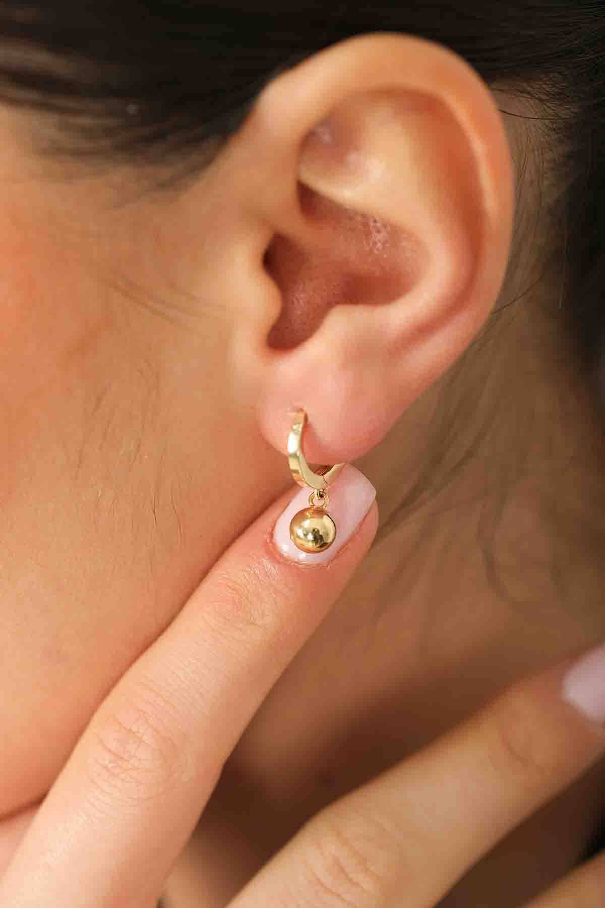 Sallantılı Top Küpe - 3