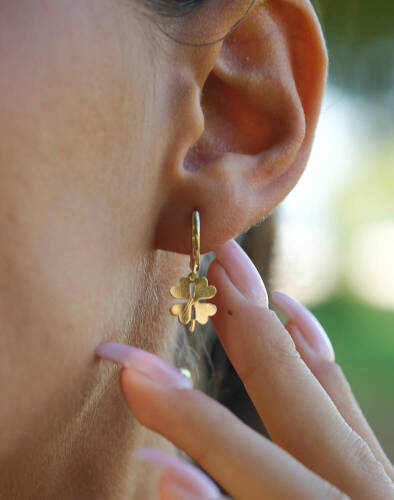 Sallantılı Yonca Küpe - 