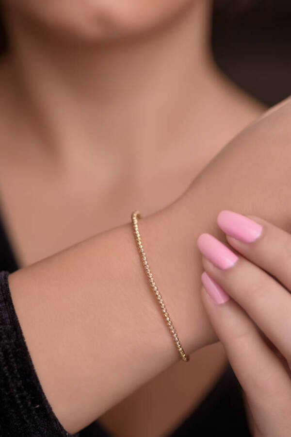 Sarı Dorika Zincir Bileklik - 1