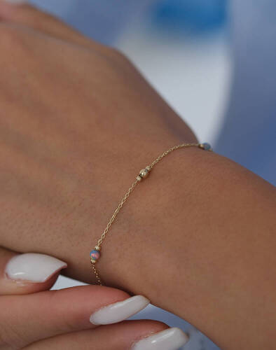 Sedefli Top Bileklik - 