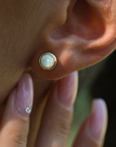 Sedefli Top Küpe - (1)