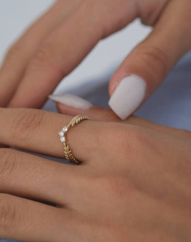 Taşlı Başak Yüzük - 