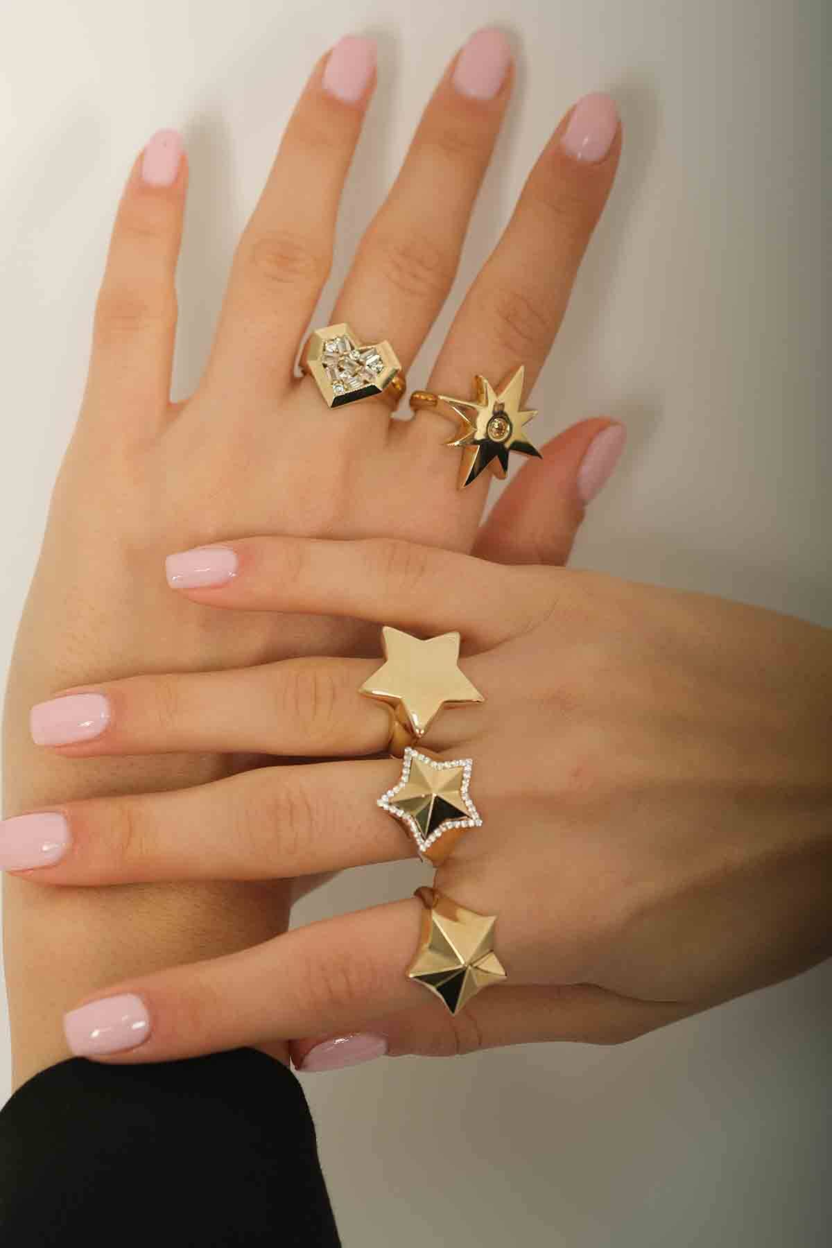 Taşlı Kalp Yüzük - 4