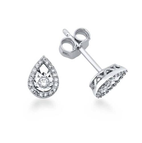 Taşlı Pırlanta Küpe - 