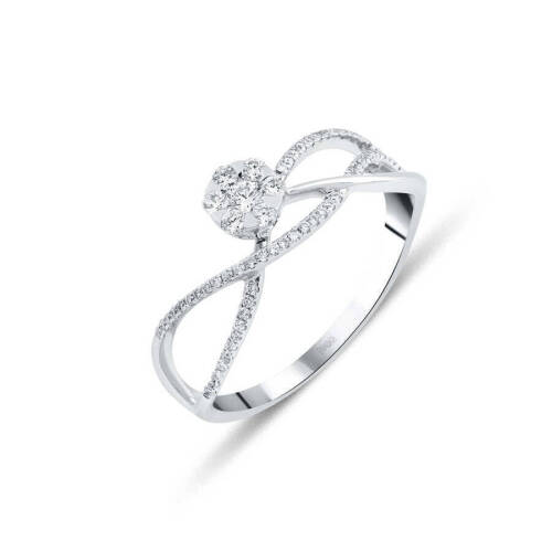 Taşlı Pırlanta Yüzük - 