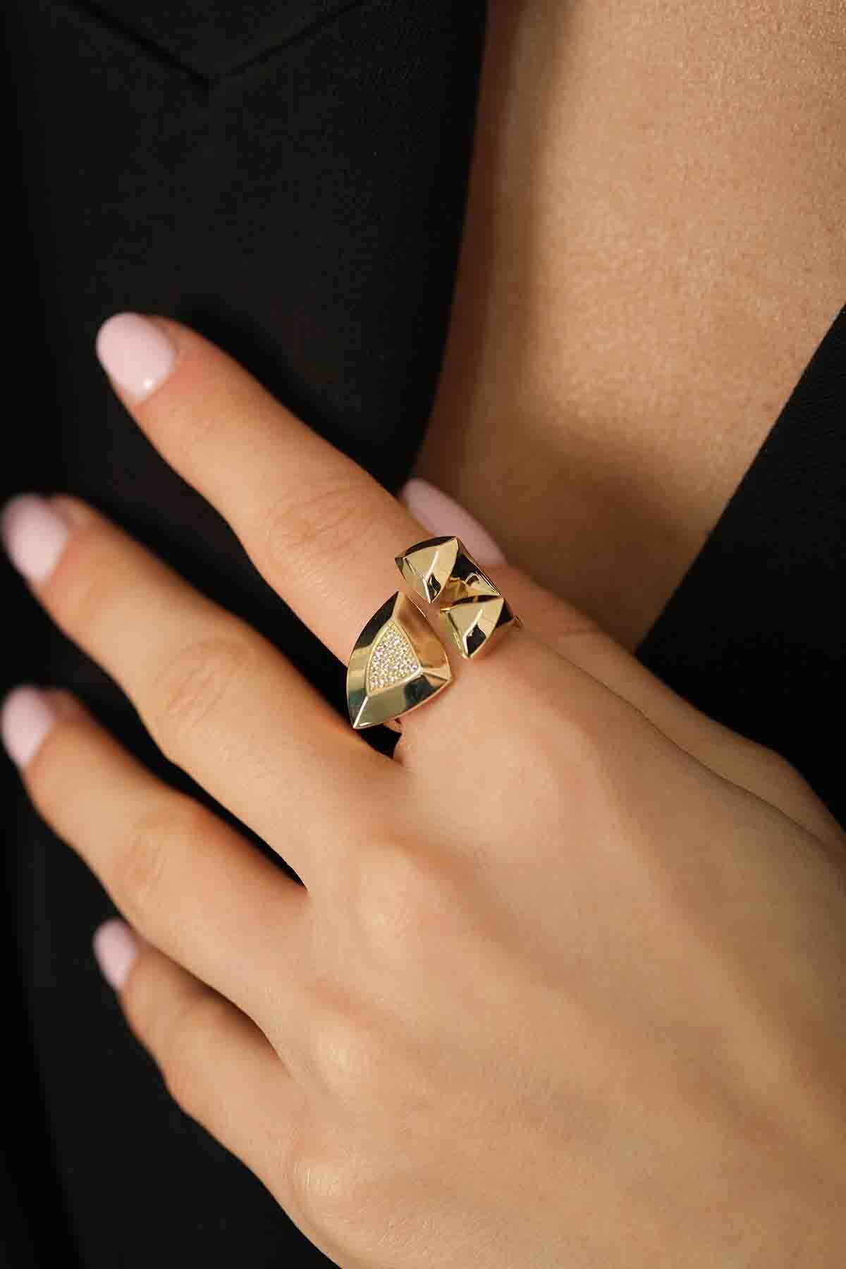 Taşlı Tasarım Yüzük - 3