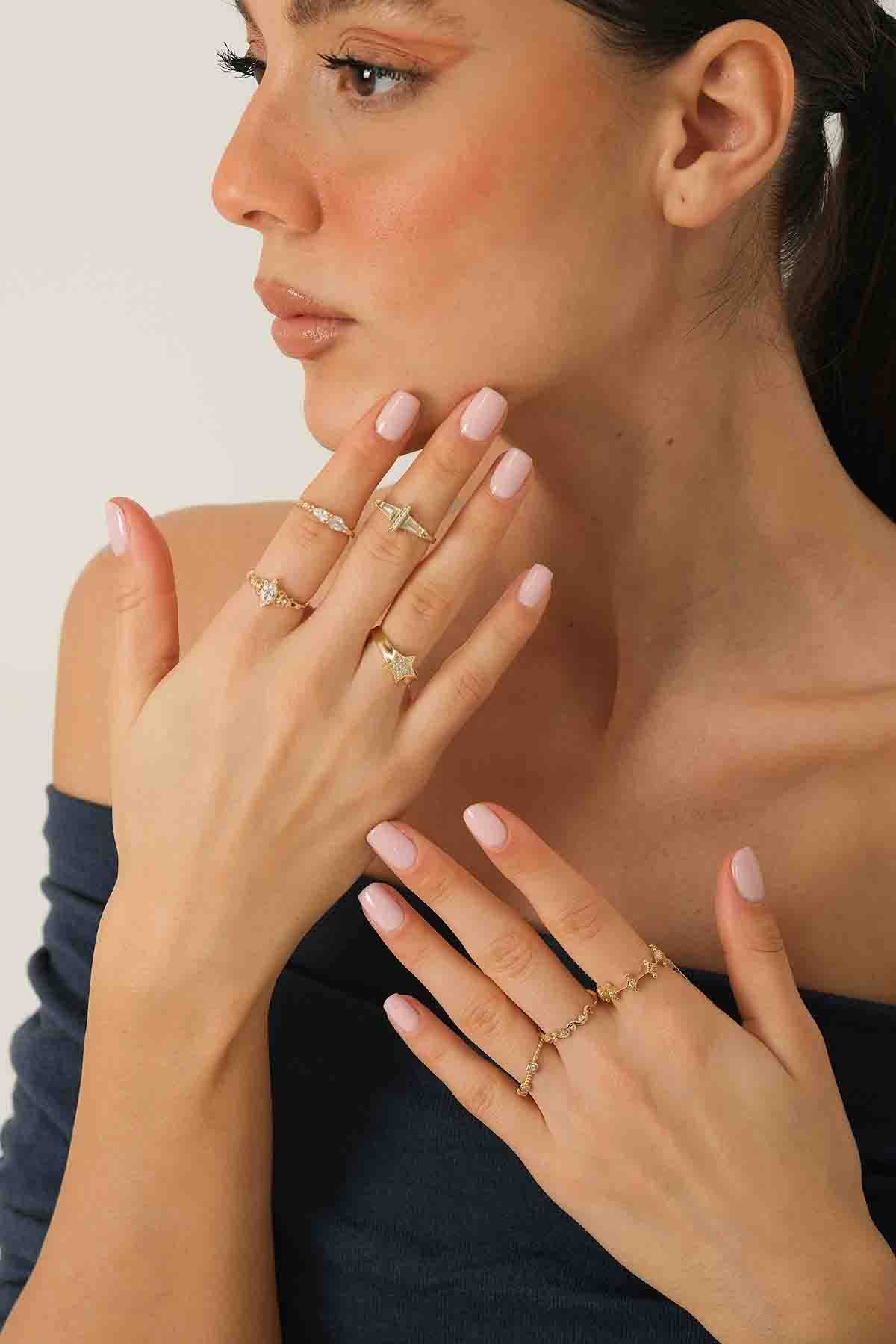 Taşlı Tasarım Yüzük - 3