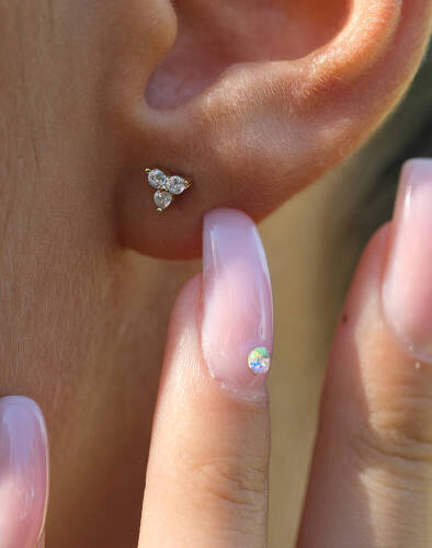 Taşlı Tohum Küpe - 