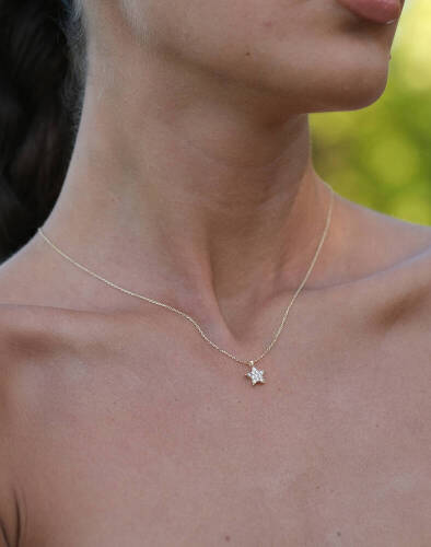 Taşlı Yıldız Kolye - 