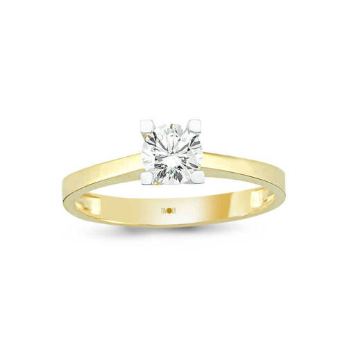 Tektaş Sarı Beyaz Altın Yüzük - (1)