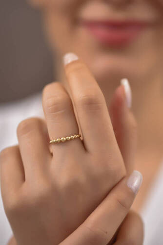 Top Top Süzme Altın Yüzük - 