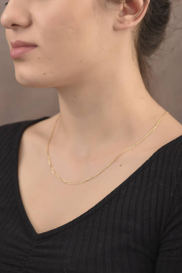 Traşlı Forse Altın Zincir - 1