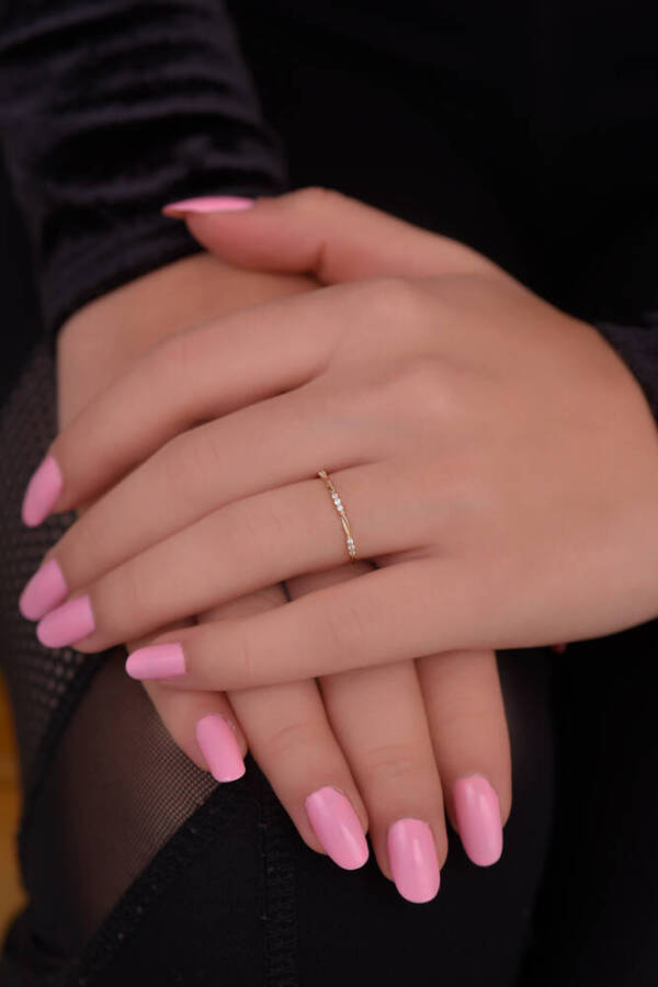 Tria Taşlı Altın Yüzük - 1