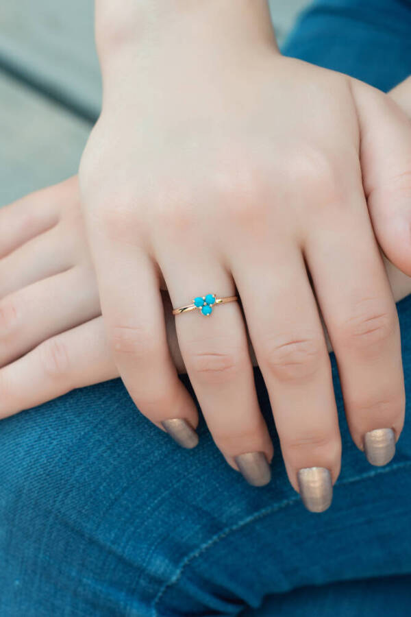 Üç Firuze Altın Yüzük - 1