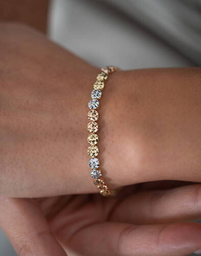 Üç Renk Lazerli Daire Bileklik - (1)