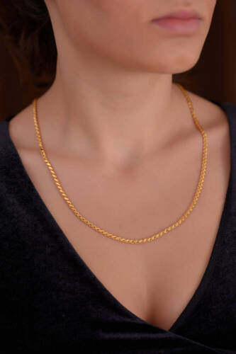 Yaldızlı Arpa Altın Zincir - 